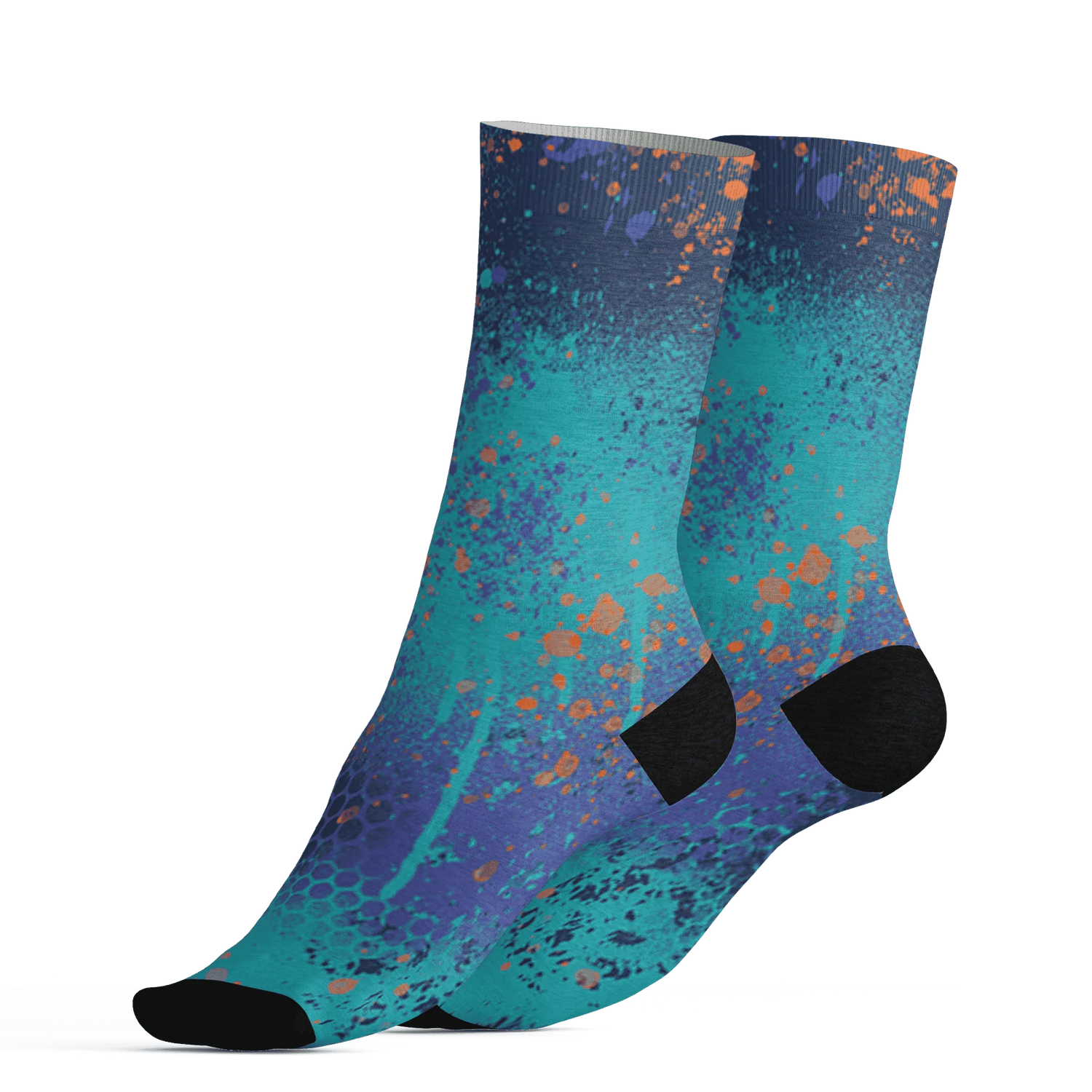 AM-Plus-Drift-Midnight-Navy-Total-Orange-Dusty-Cactus-Socks-Match-23-Painted-Graffiti