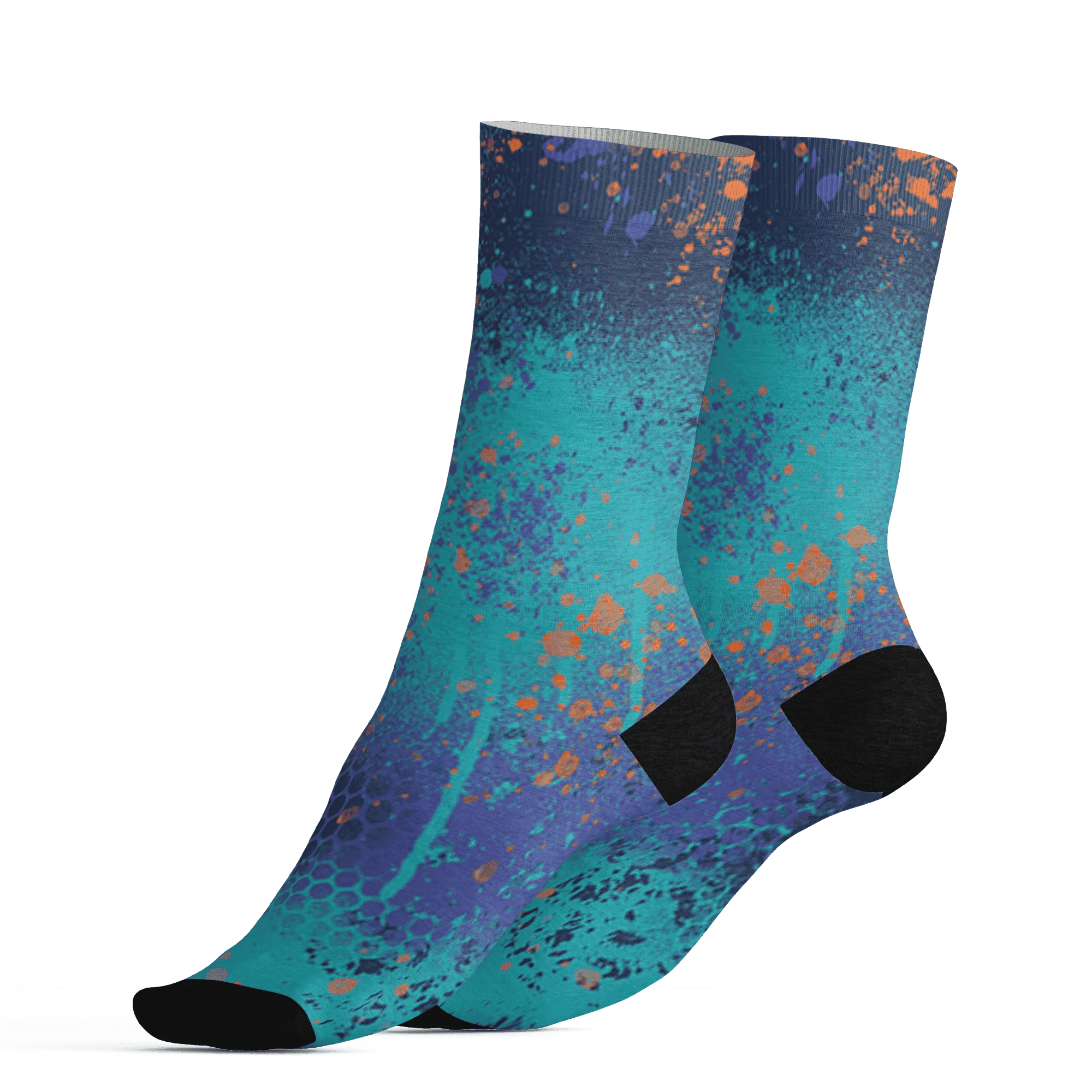 AM-Plus-Drift-Midnight-Navy-Total-Orange-Dusty-Cactus-Socks-Match-23-Painted-Graffiti