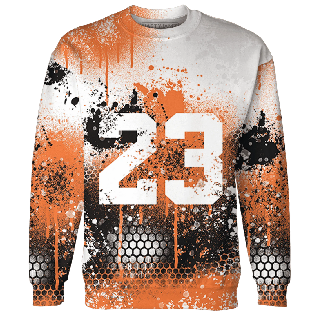 AM-TW-White-Orange-Sweatshirt-Match-23-Painted-Graffiti