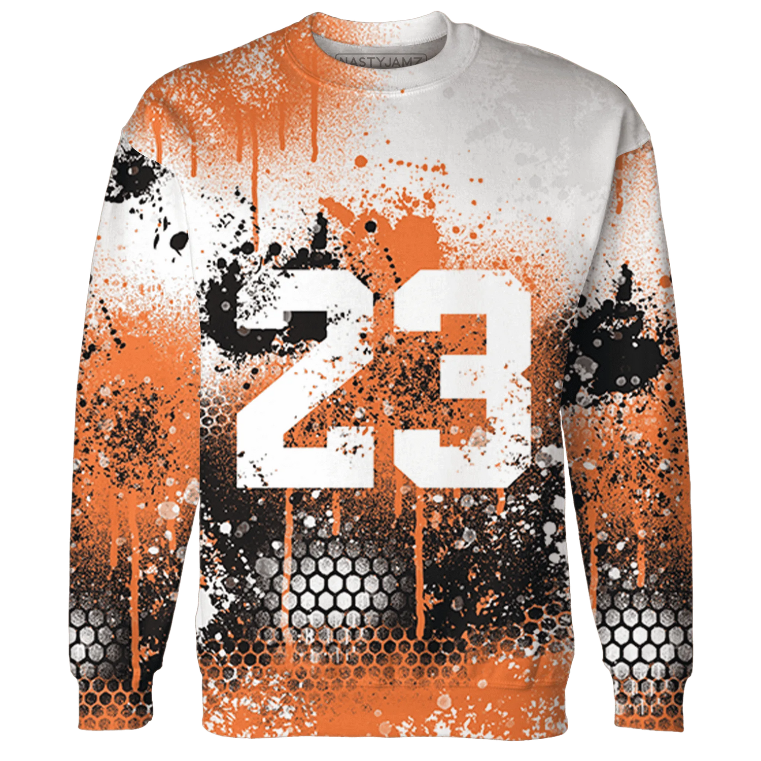 AM-TW-White-Orange-Sweatshirt-Match-23-Painted-Graffiti