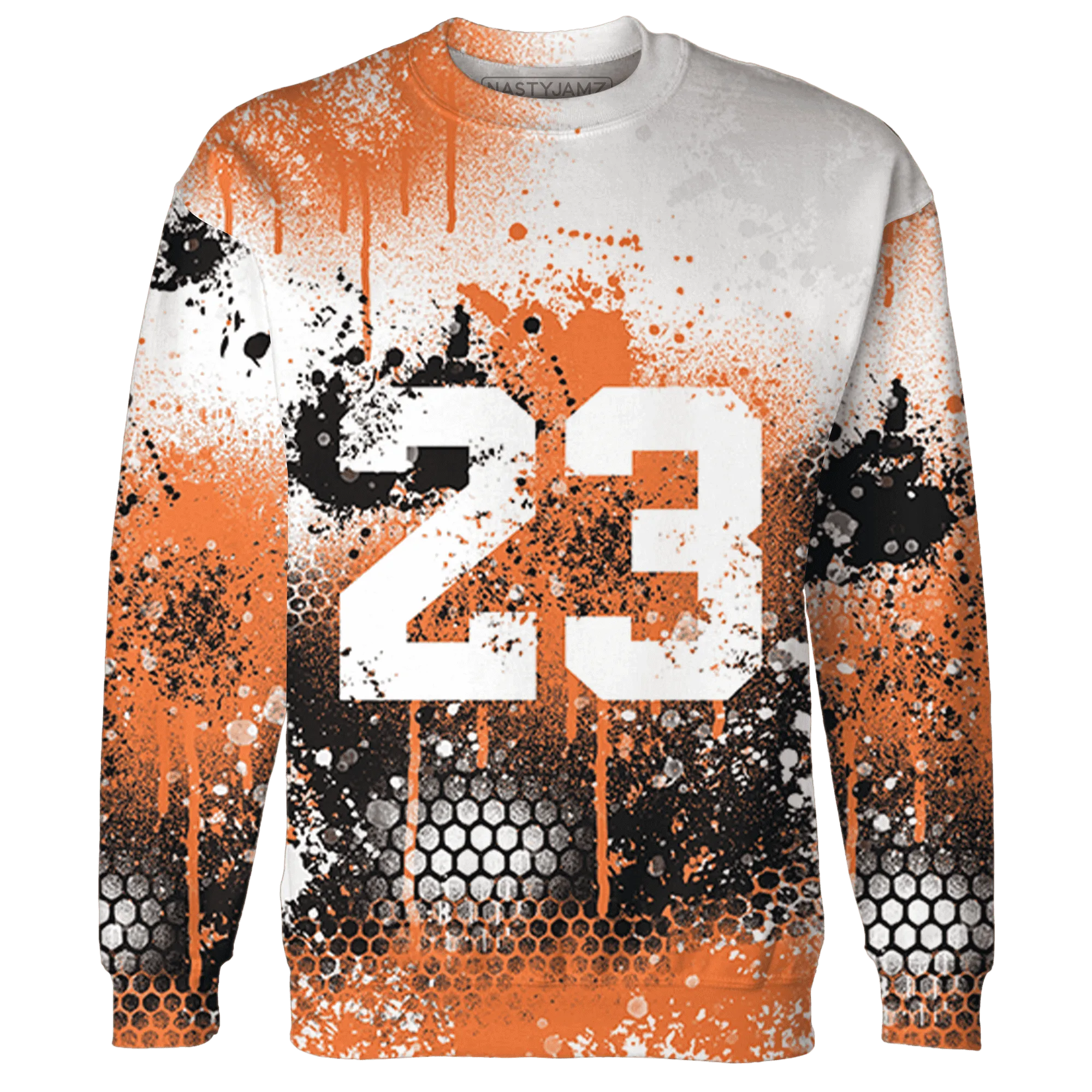 AM-TW-White-Orange-Sweatshirt-Match-23-Painted-Graffiti