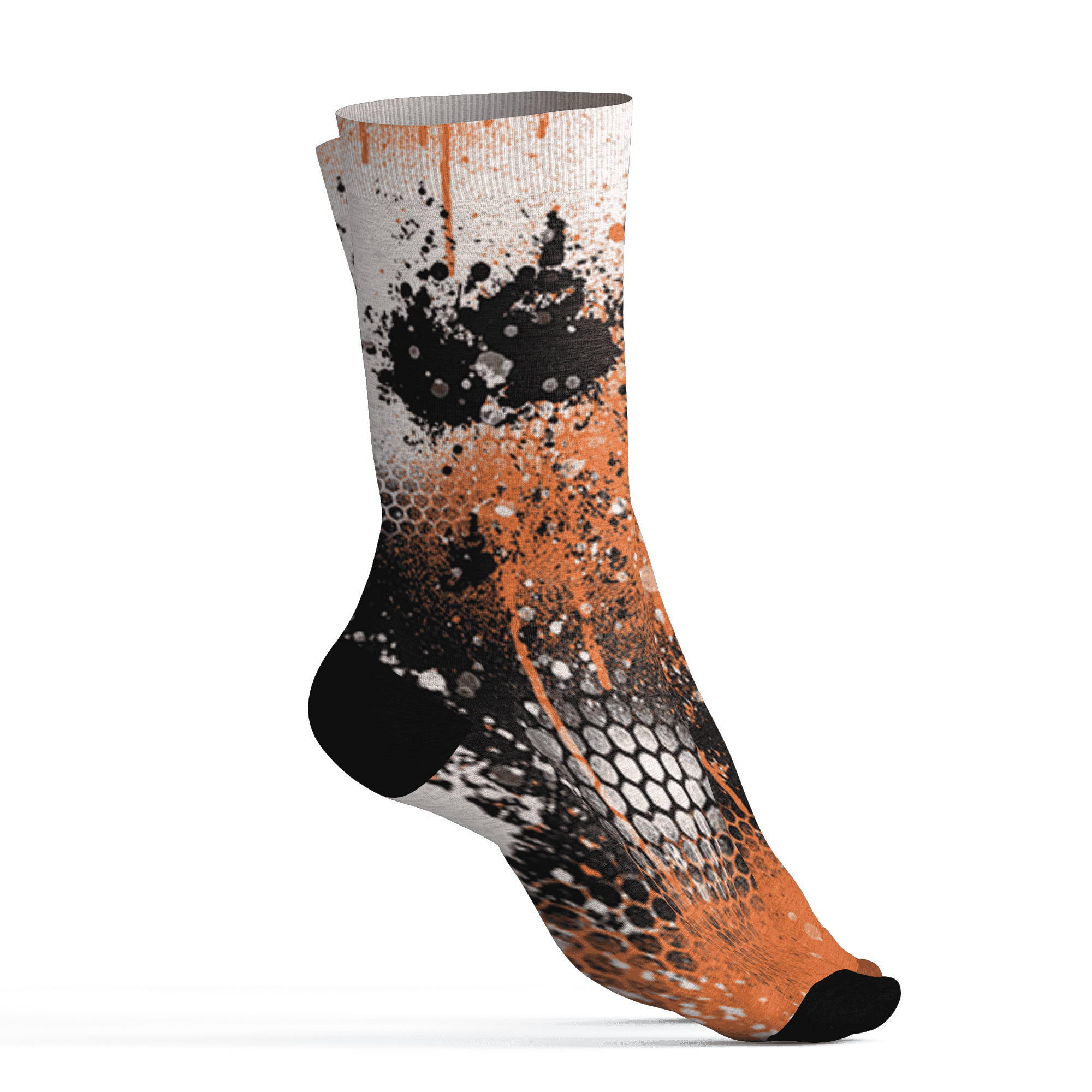 AM-TW-White-Orange-Socks-Match-23-Painted-Graffiti