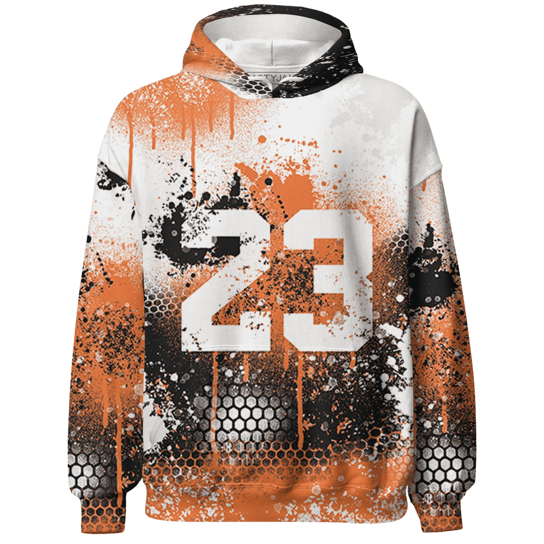 AM-TW-White-Orange-Hoodie-Match-23-Painted-Graffiti