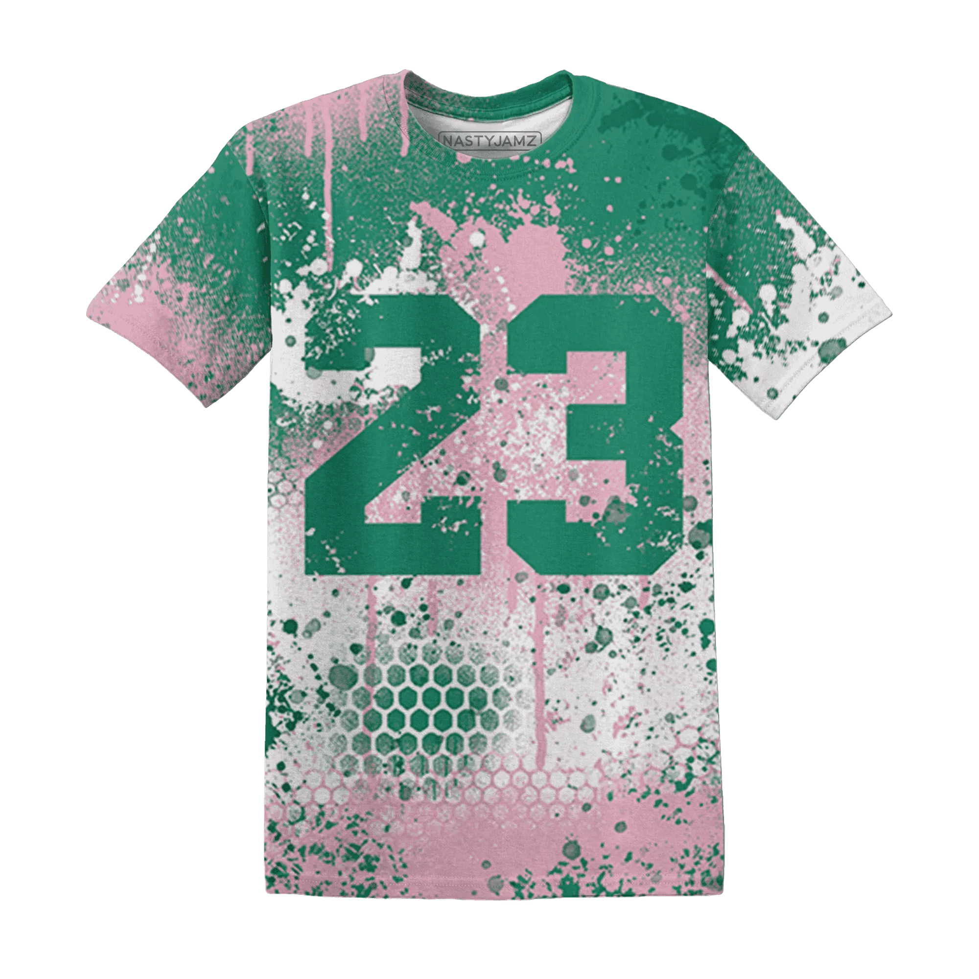 Dunk-Pink-Malachite-Medium-Soft-Low-Sail-T-Shirt-Match-23-Painted-Graffiti