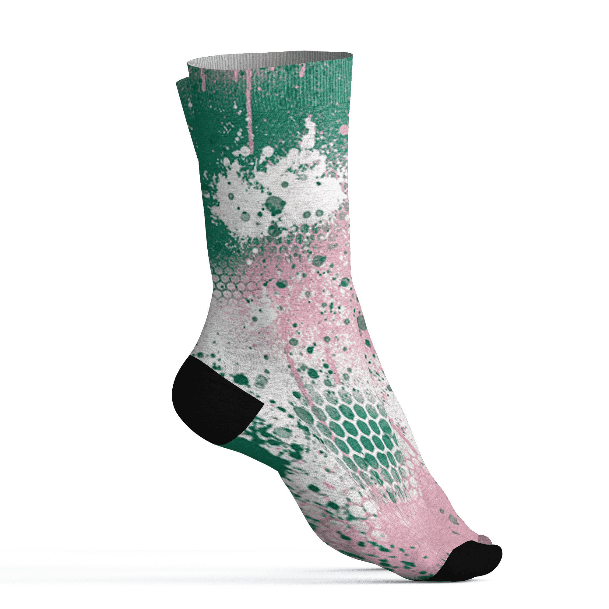 Dunk-Pink-Malachite-Medium-Soft-Low-Sail-Socks-Match-23-Painted-Graffiti