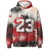 Jumman Jack University Red Hoodie Match 23 Painted Graffiti - NastyJamz