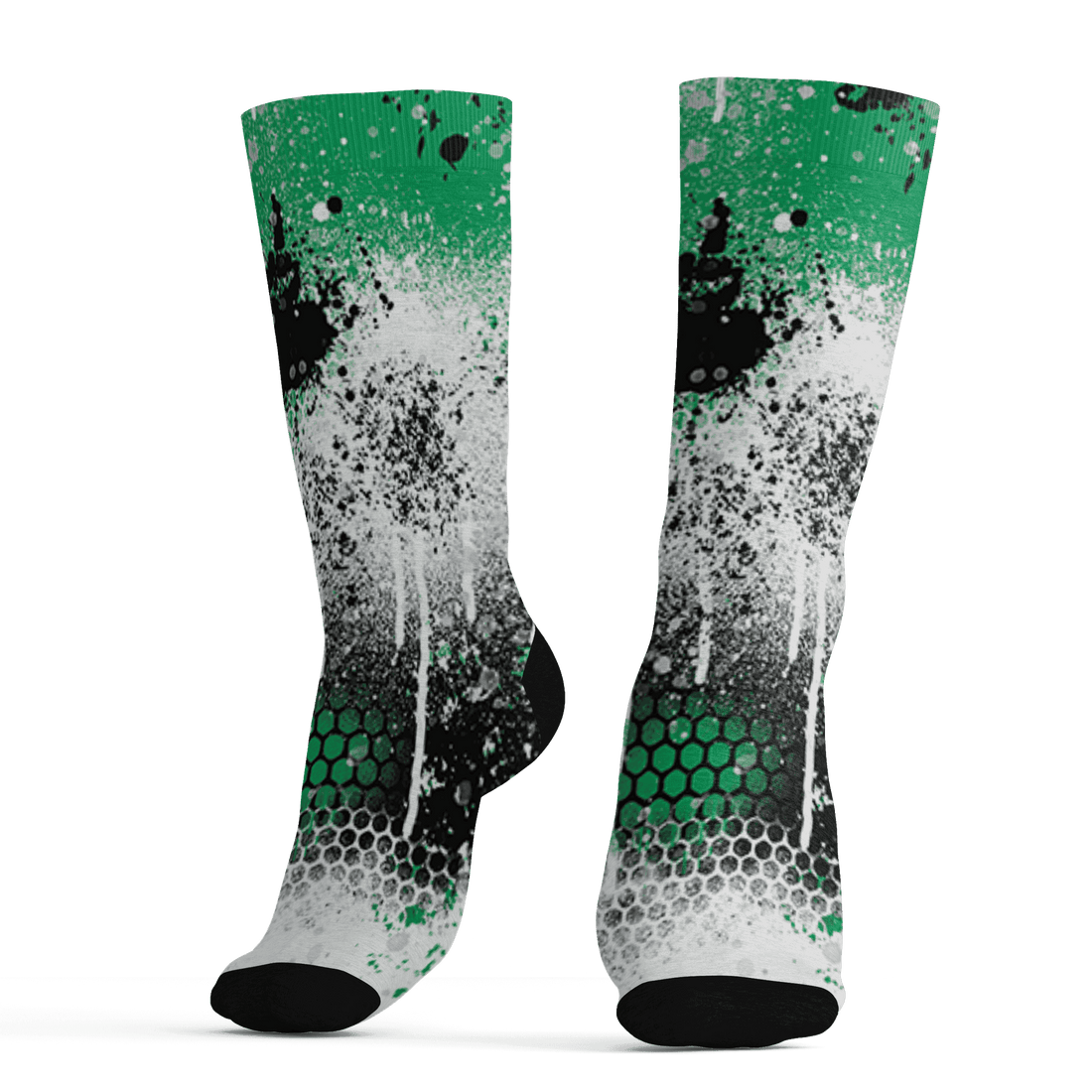 Lucky Green 5s Socks Match 23 Painted Graffiti - NastyJamz