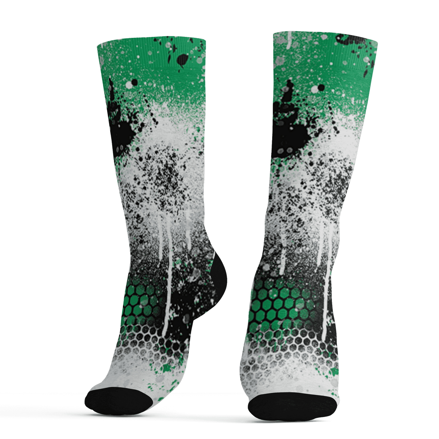 Lucky Green 5s Socks Match 23 Painted Graffiti - NastyJamz
