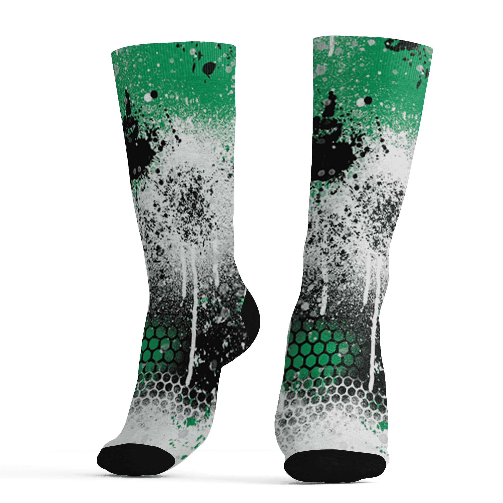 Lucky Green 5s Socks Match 23 Painted Graffiti - NastyJamz