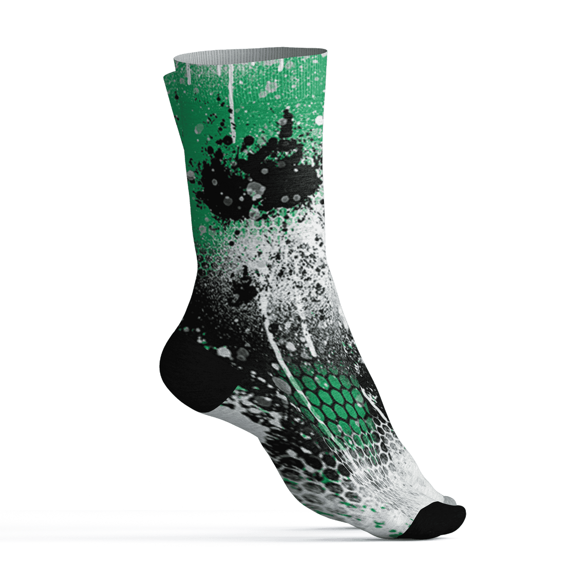 Lucky Green 5s Socks Match 23 Painted Graffiti - NastyJamz