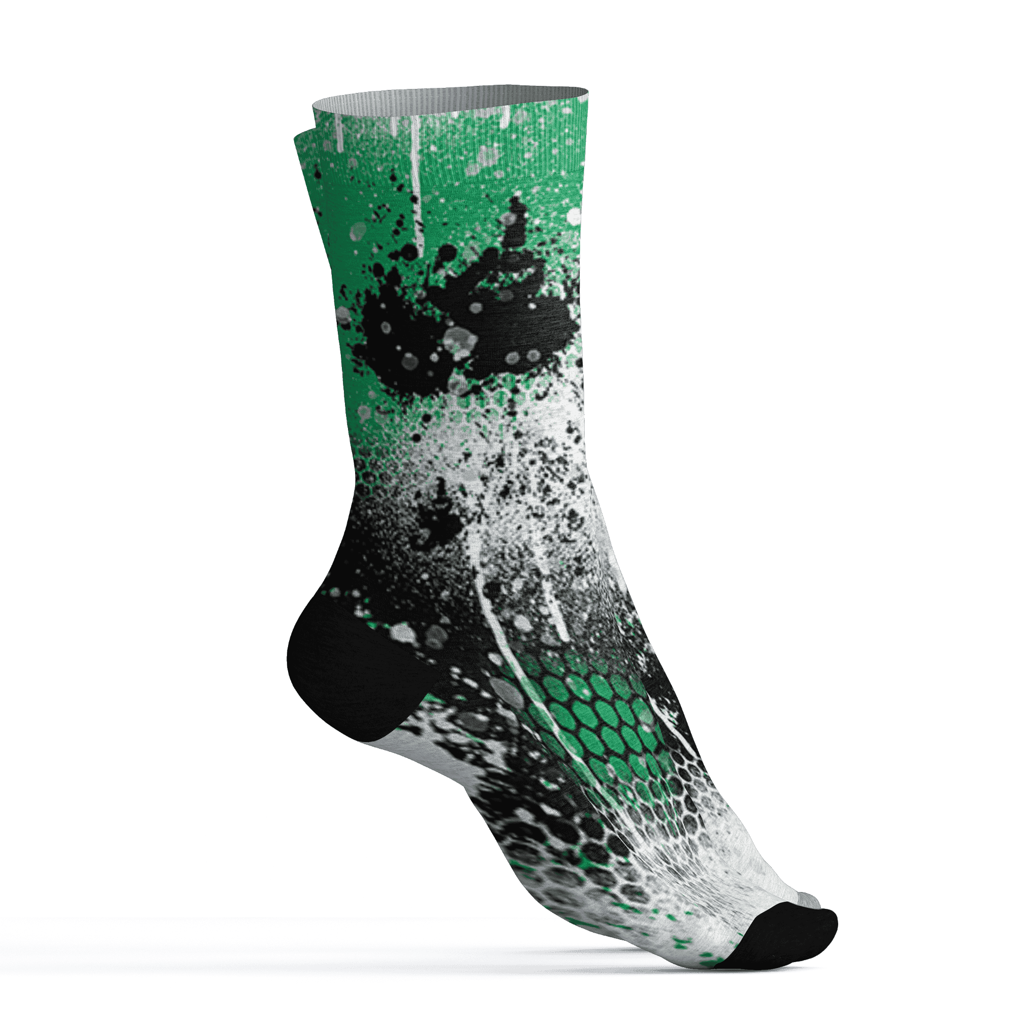Lucky Green 5s Socks Match 23 Painted Graffiti - NastyJamz