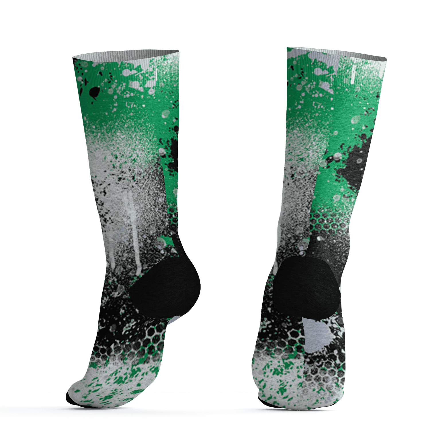 Lucky Green 5s Socks Match 23 Painted Graffiti - NastyJamz