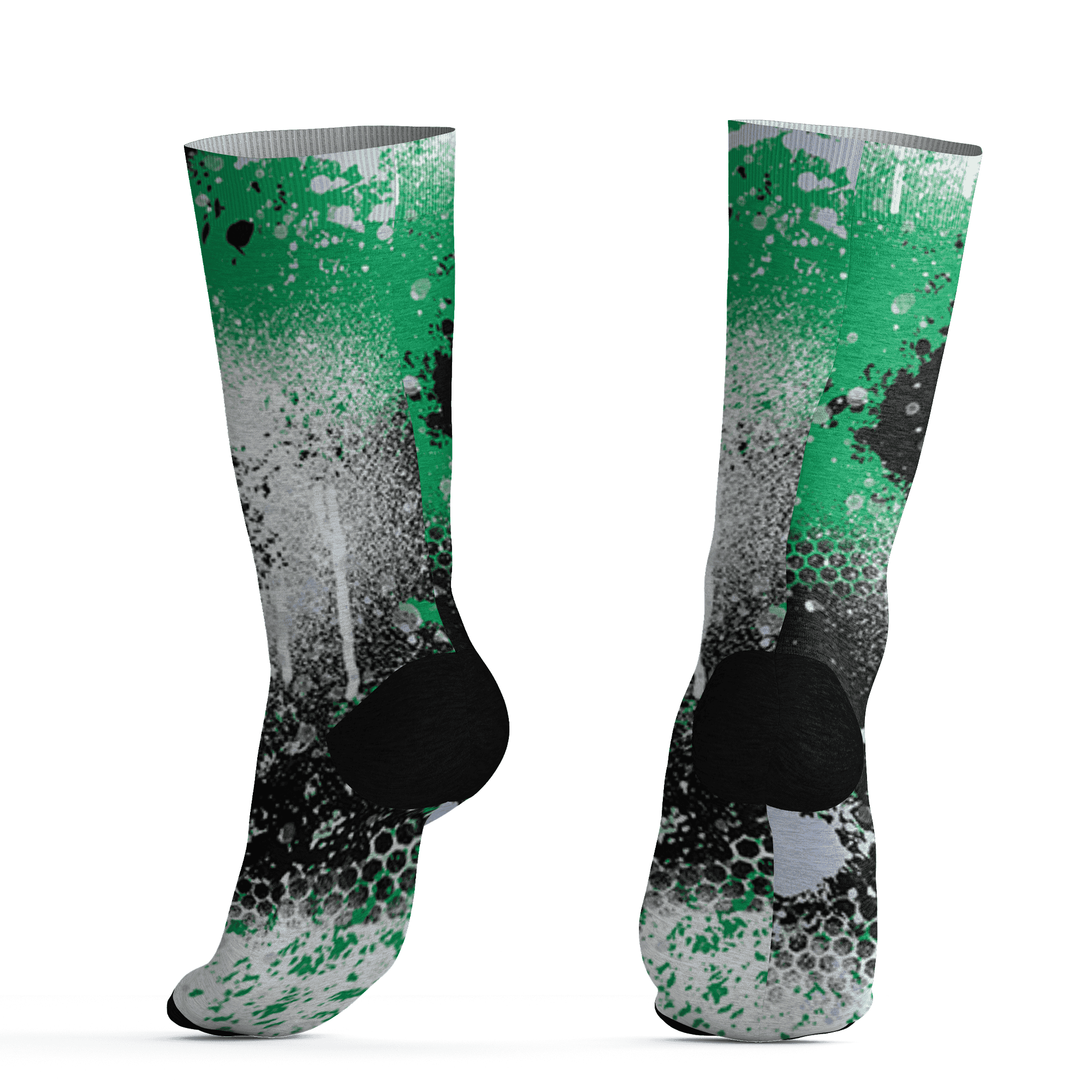 Lucky Green 5s Socks Match 23 Painted Graffiti - NastyJamz