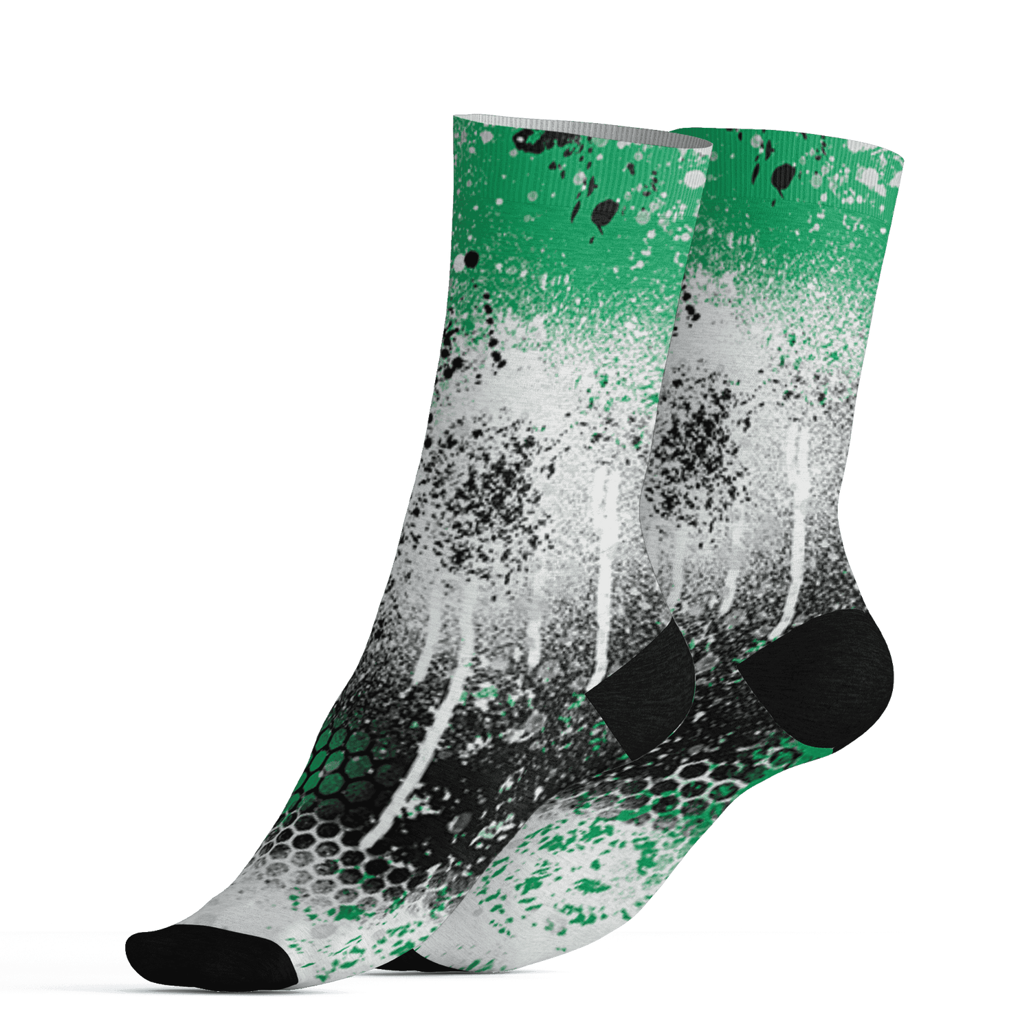 Lucky Green 5s Socks Match 23 Painted Graffiti - NastyJamz