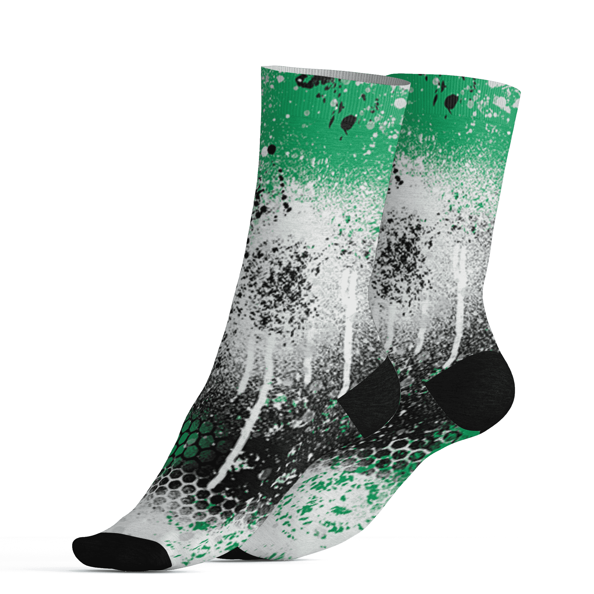 Lucky Green 5s Socks Match 23 Painted Graffiti - NastyJamz