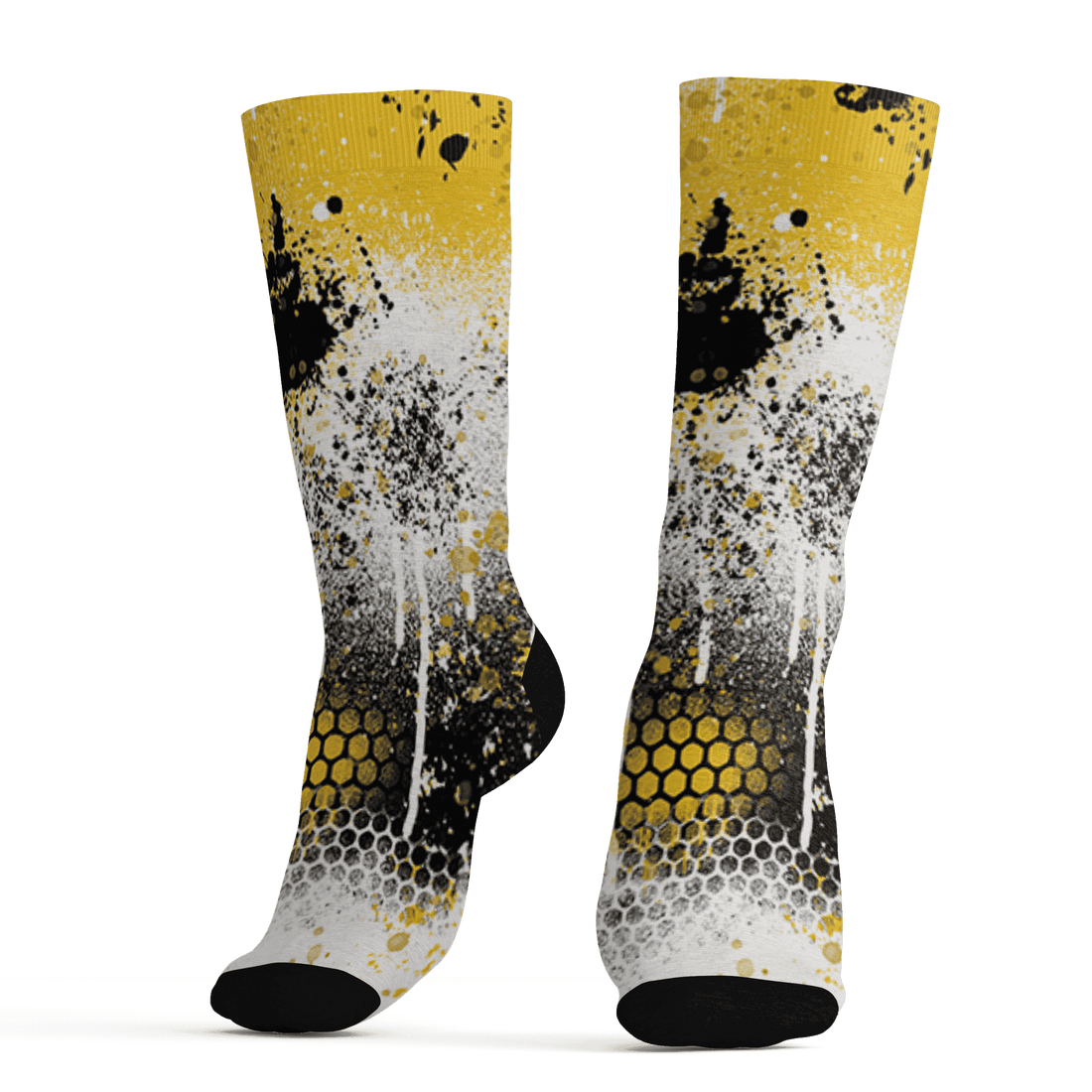 Yellow Ochre 6s Socks Match 23 Painted Graffiti - NastyJamz