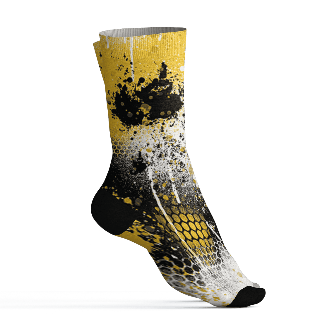 Yellow Ochre 6s Socks Match 23 Painted Graffiti - NastyJamz