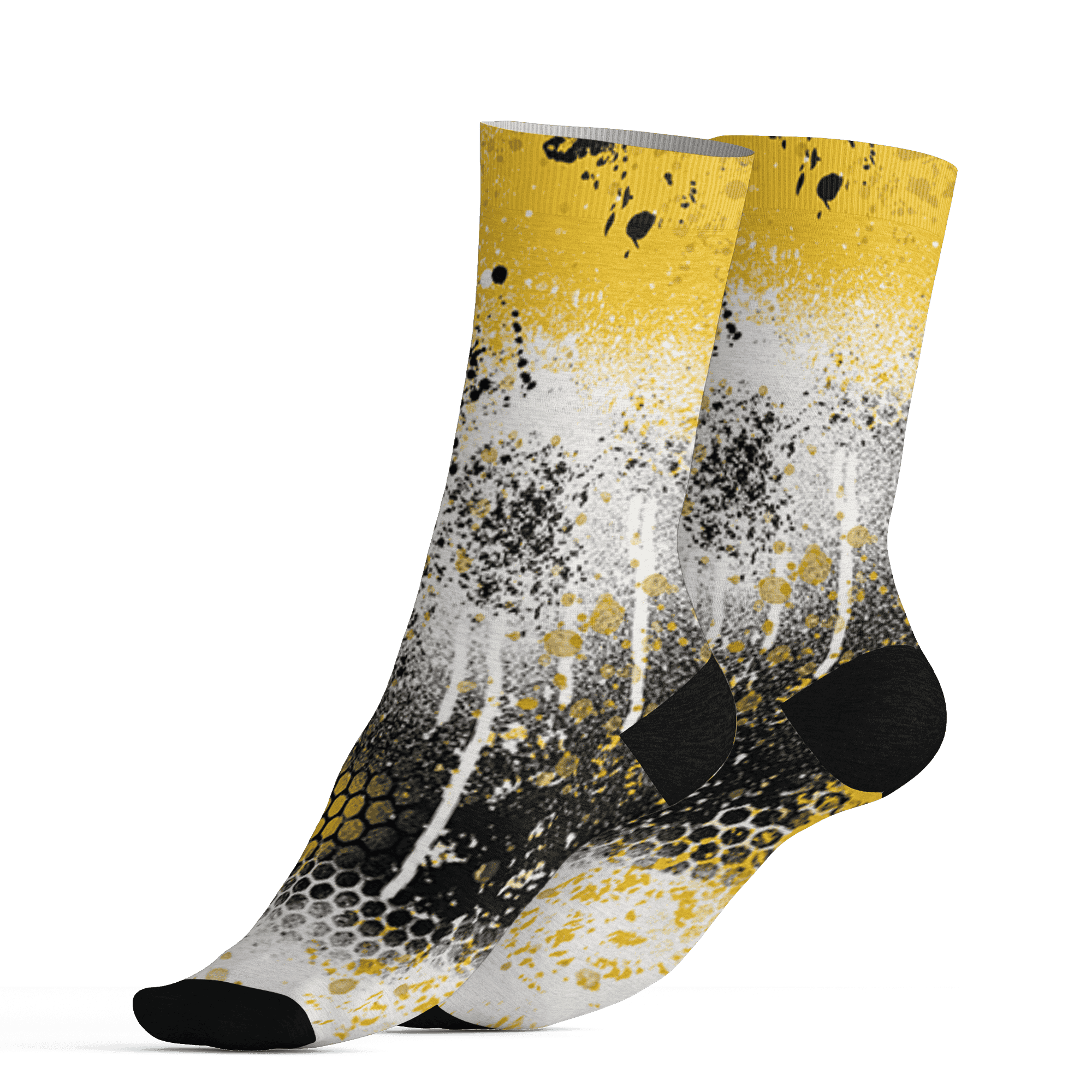 Yellow Ochre 6s Socks Match 23 Painted Graffiti - NastyJamz