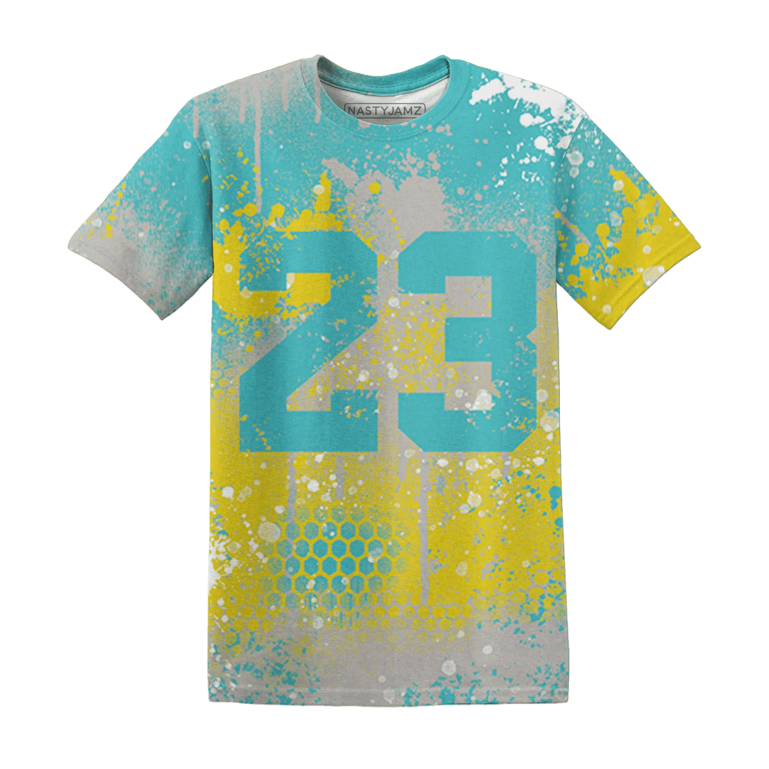 NBL-Cyan-Burst-9060-T-Shirt-Match-23-Painted-Graffiti