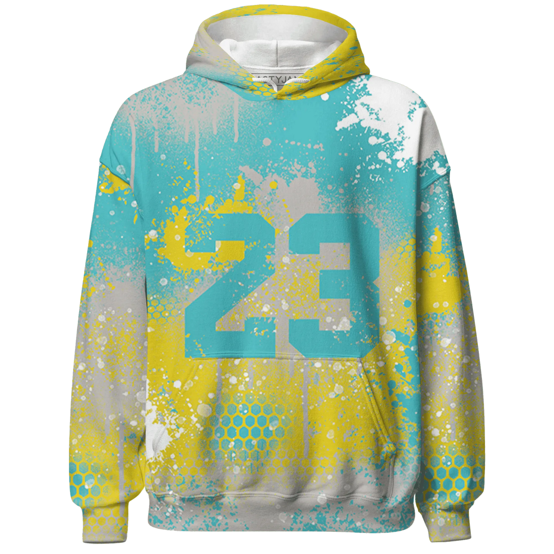 NBL-Cyan-Burst-9060-Hoodie-Match-23-Painted-Graffiti