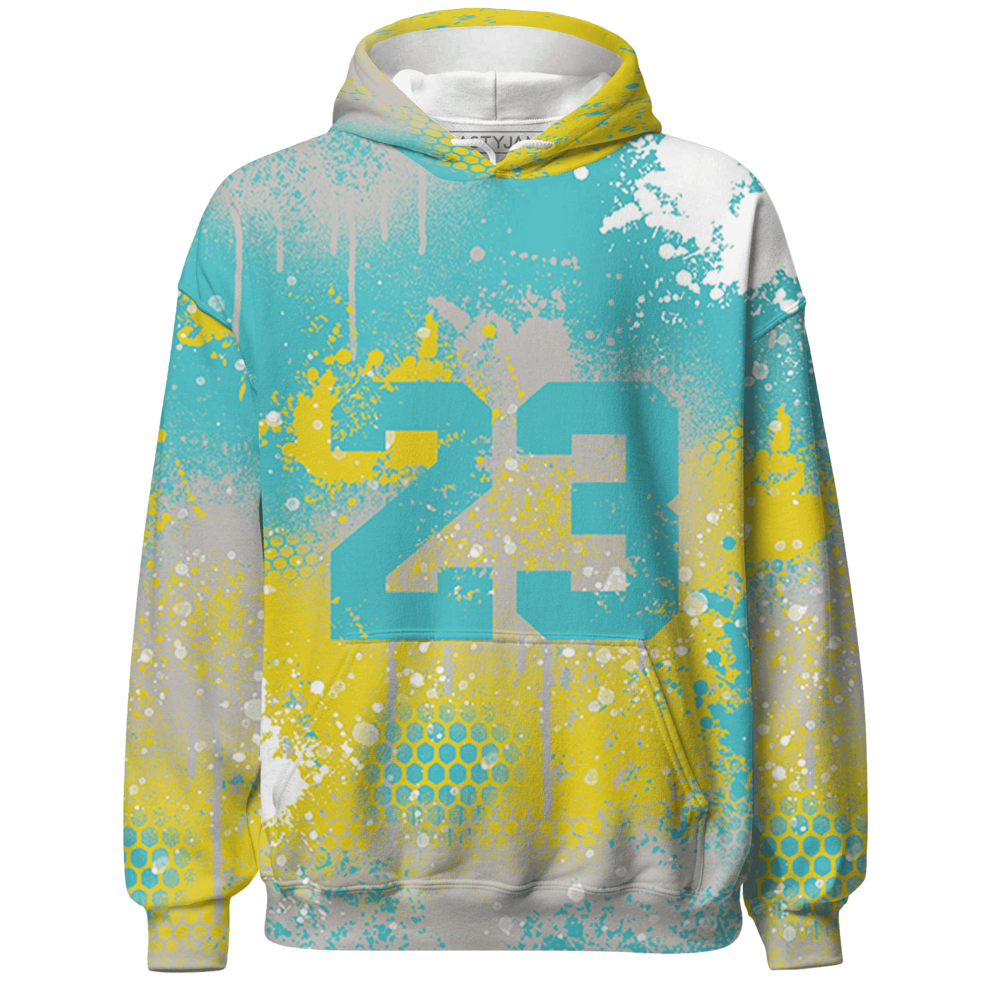 NBL-Cyan-Burst-9060-Hoodie-Match-23-Painted-Graffiti