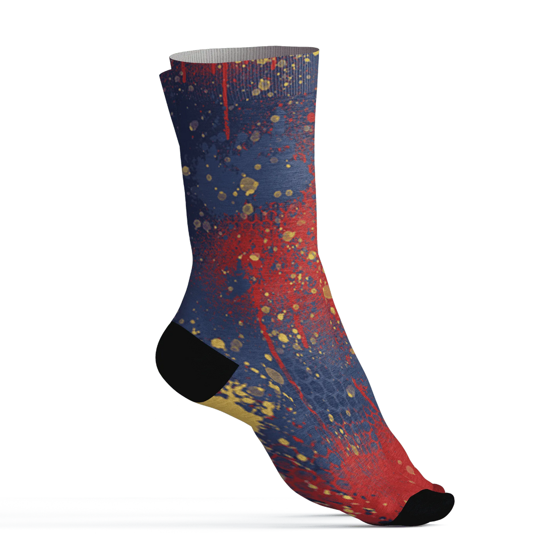 VaporMax-Air-Plus-Midnight-Navy-Gold-Black-Socks-Match-23-Painted-Graffiti