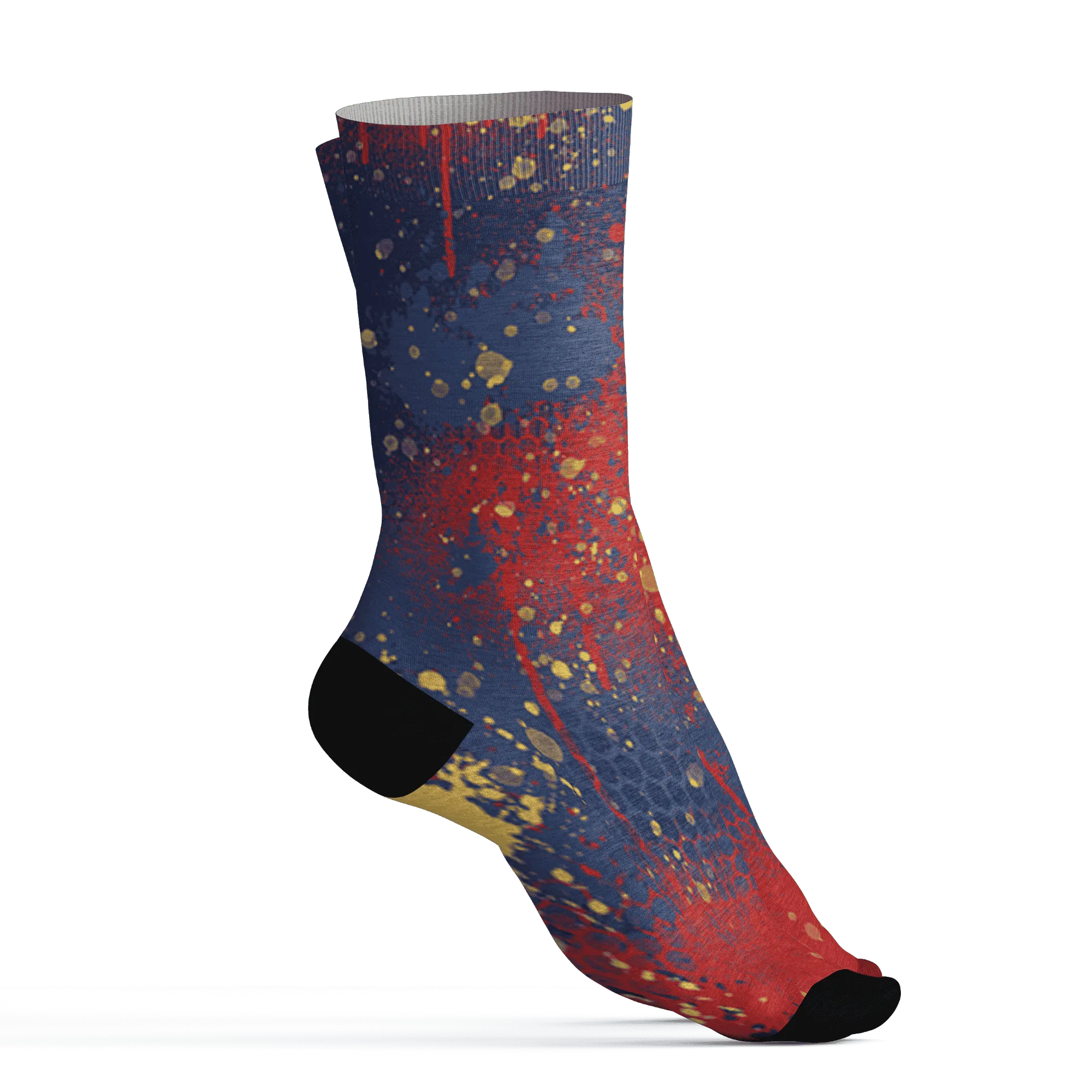 VaporMax-Air-Plus-Midnight-Navy-Gold-Black-Socks-Match-23-Painted-Graffiti