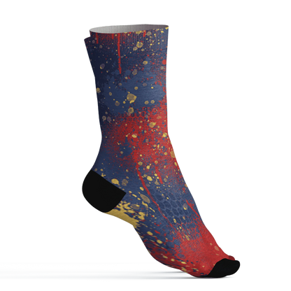 VaporMax-Air-Plus-Midnight-Navy-Gold-Black-Socks-Match-23-Painted-Graffiti