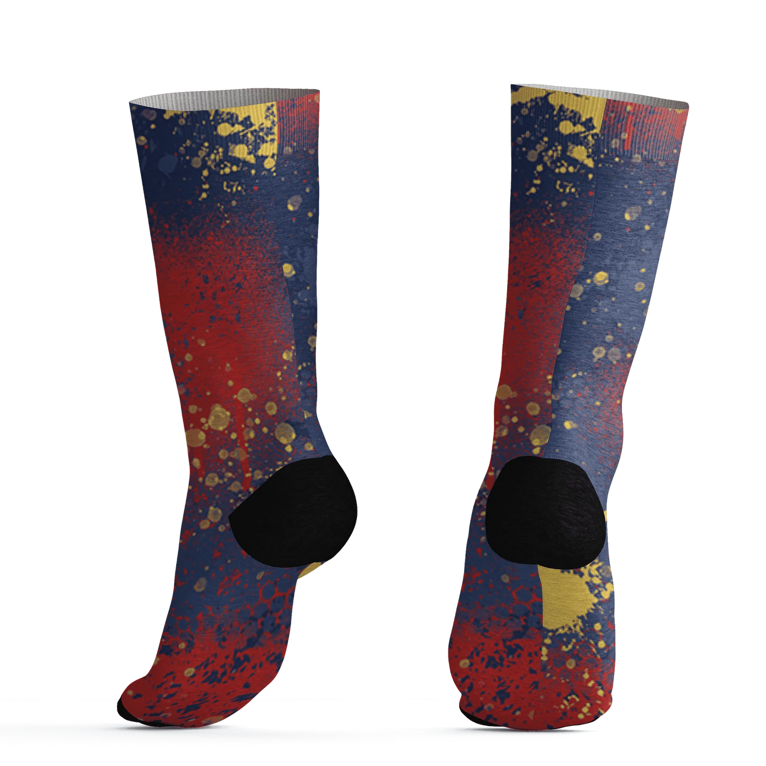 VaporMax-Air-Plus-Midnight-Navy-Gold-Black-Socks-Match-23-Painted-Graffiti