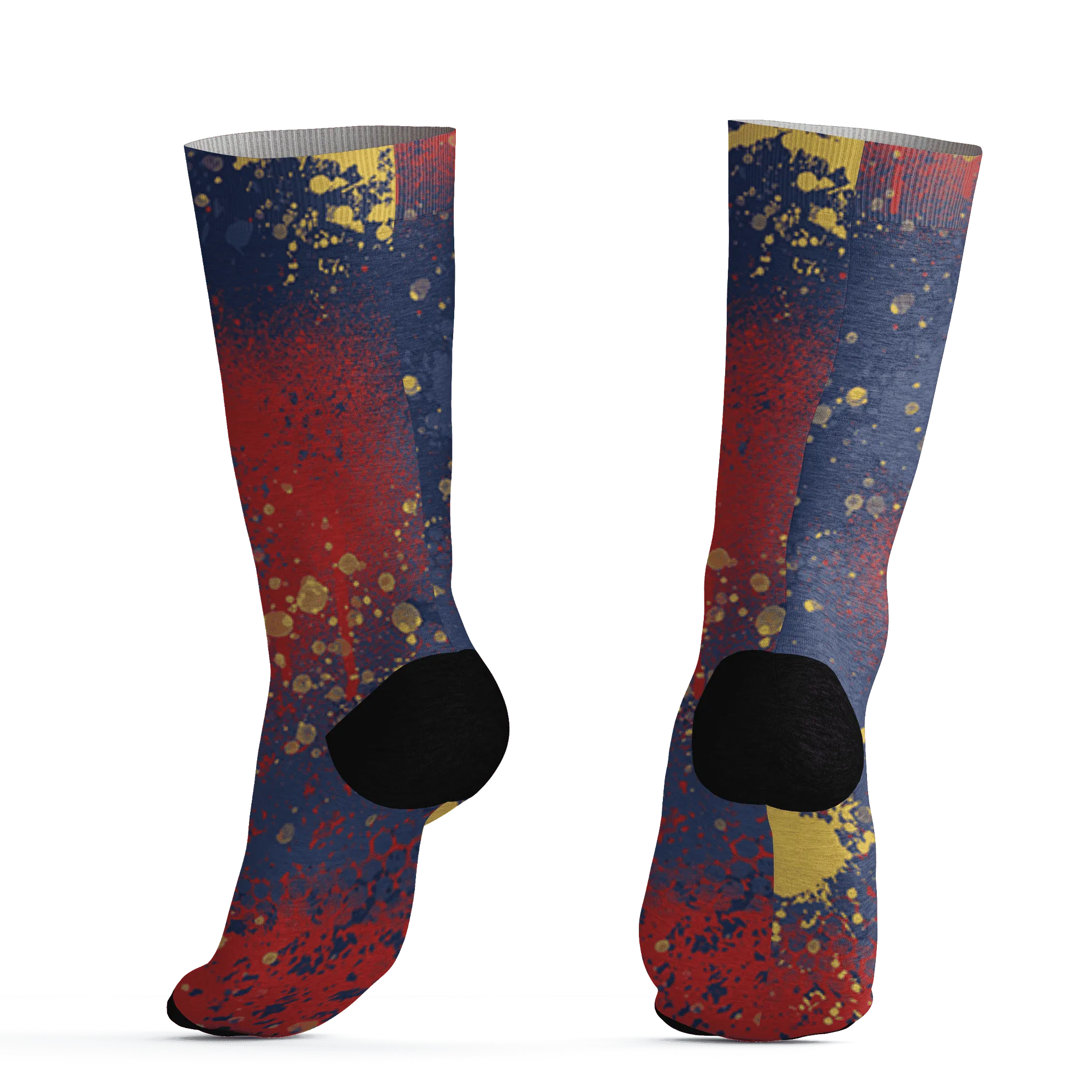 VaporMax-Air-Plus-Midnight-Navy-Gold-Black-Socks-Match-23-Painted-Graffiti