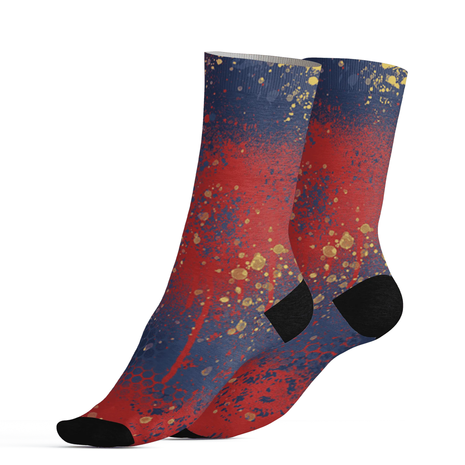 VaporMax-Air-Plus-Midnight-Navy-Gold-Black-Socks-Match-23-Painted-Graffiti