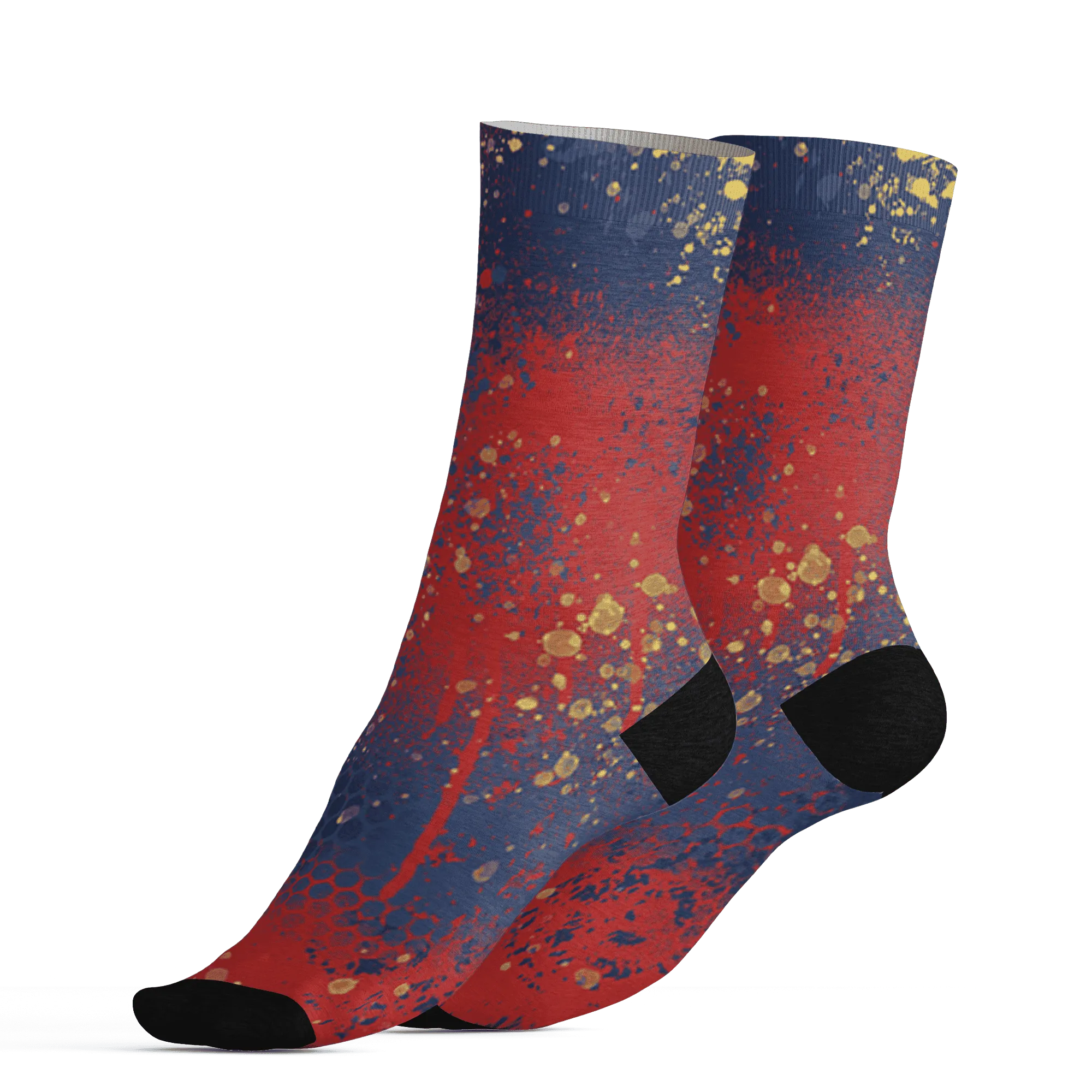 VaporMax-Air-Plus-Midnight-Navy-Gold-Black-Socks-Match-23-Painted-Graffiti