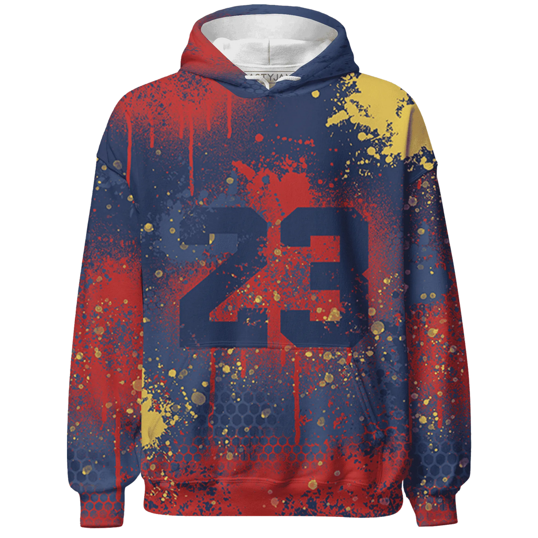 VaporMax-Air-Plus-Midnight-Navy-Gold-Black-Hoodie-Match-23-Painted-Graffiti