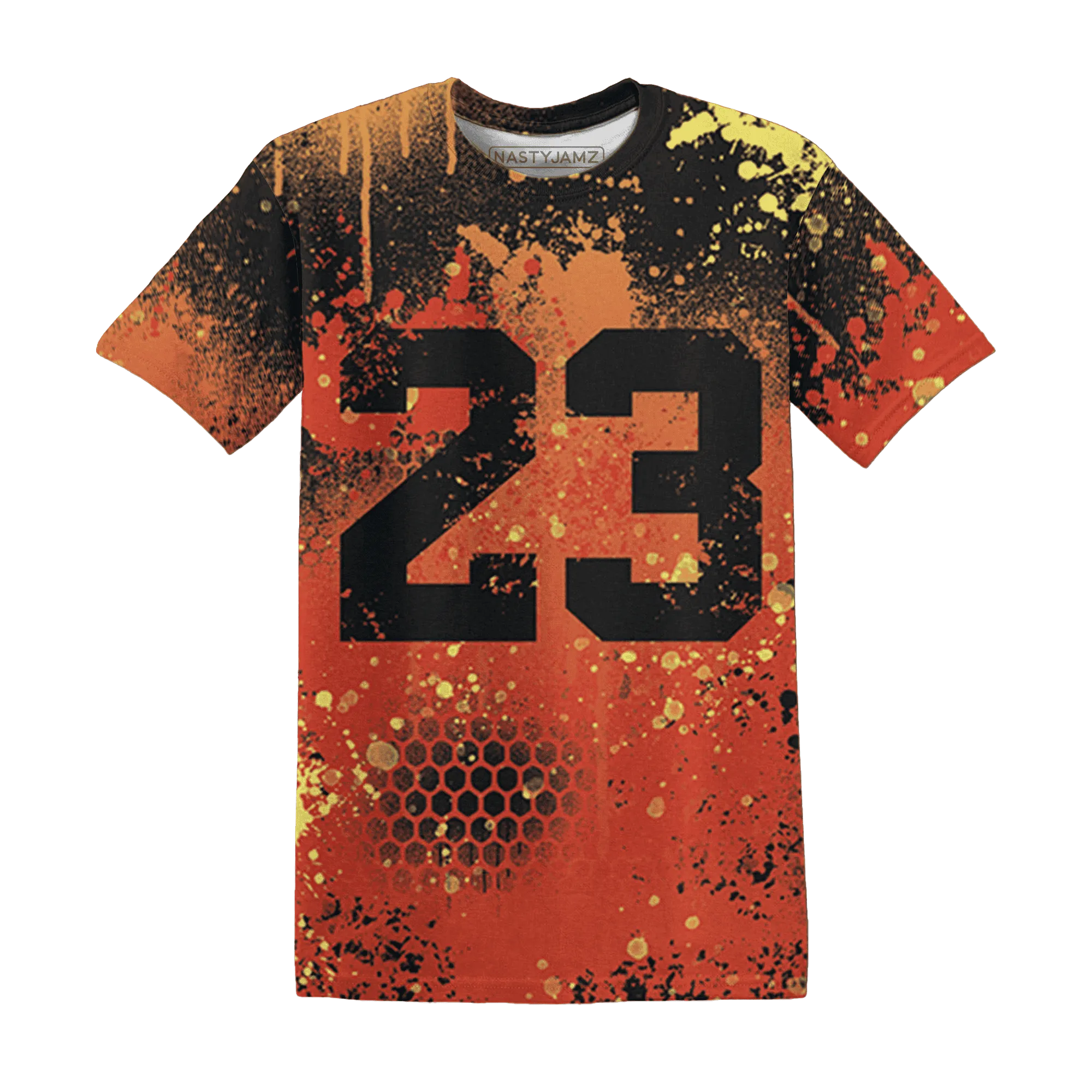 VaporMax-Crimson-Total-Orange-Plus-T-Shirt-Match-23-Painted-Graffiti
