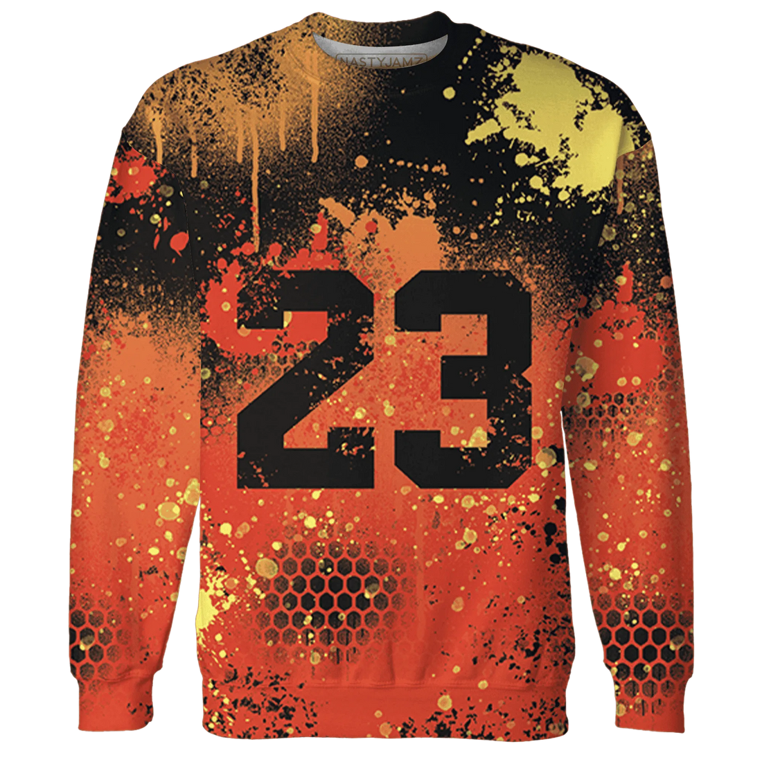 VaporMax-Crimson-Total-Orange-Plus-Sweatshirt-Match-23-Painted-Graffiti