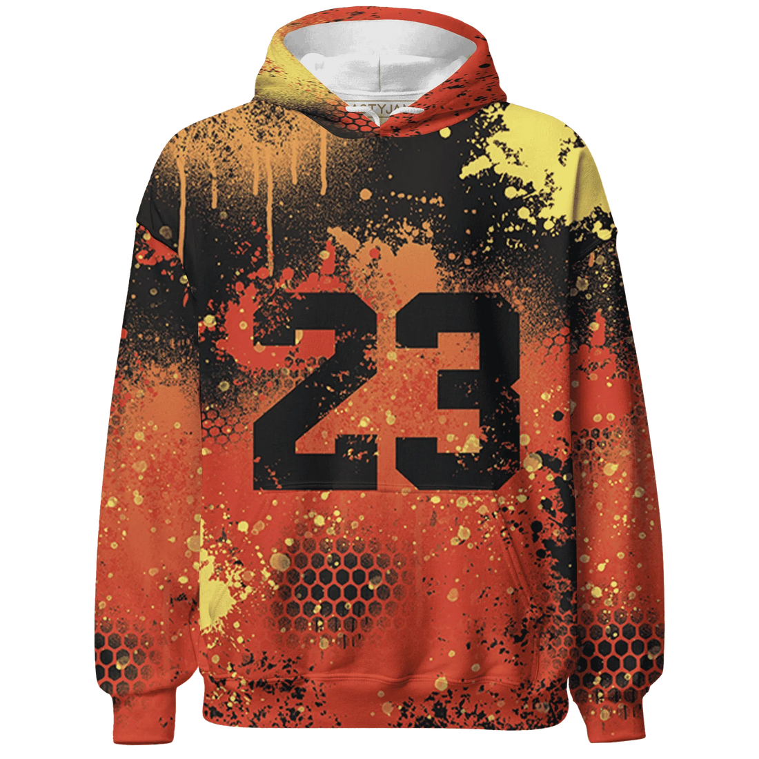 VaporMax-Crimson-Total-Orange-Plus-Hoodie-Match-23-Painted-Graffiti