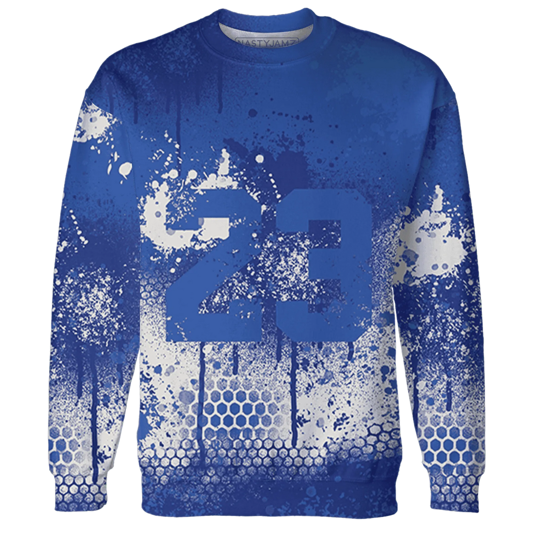 VaporMax-Game-Royal-Blue-Sweatshirt-Match-23-Painted-Graffiti