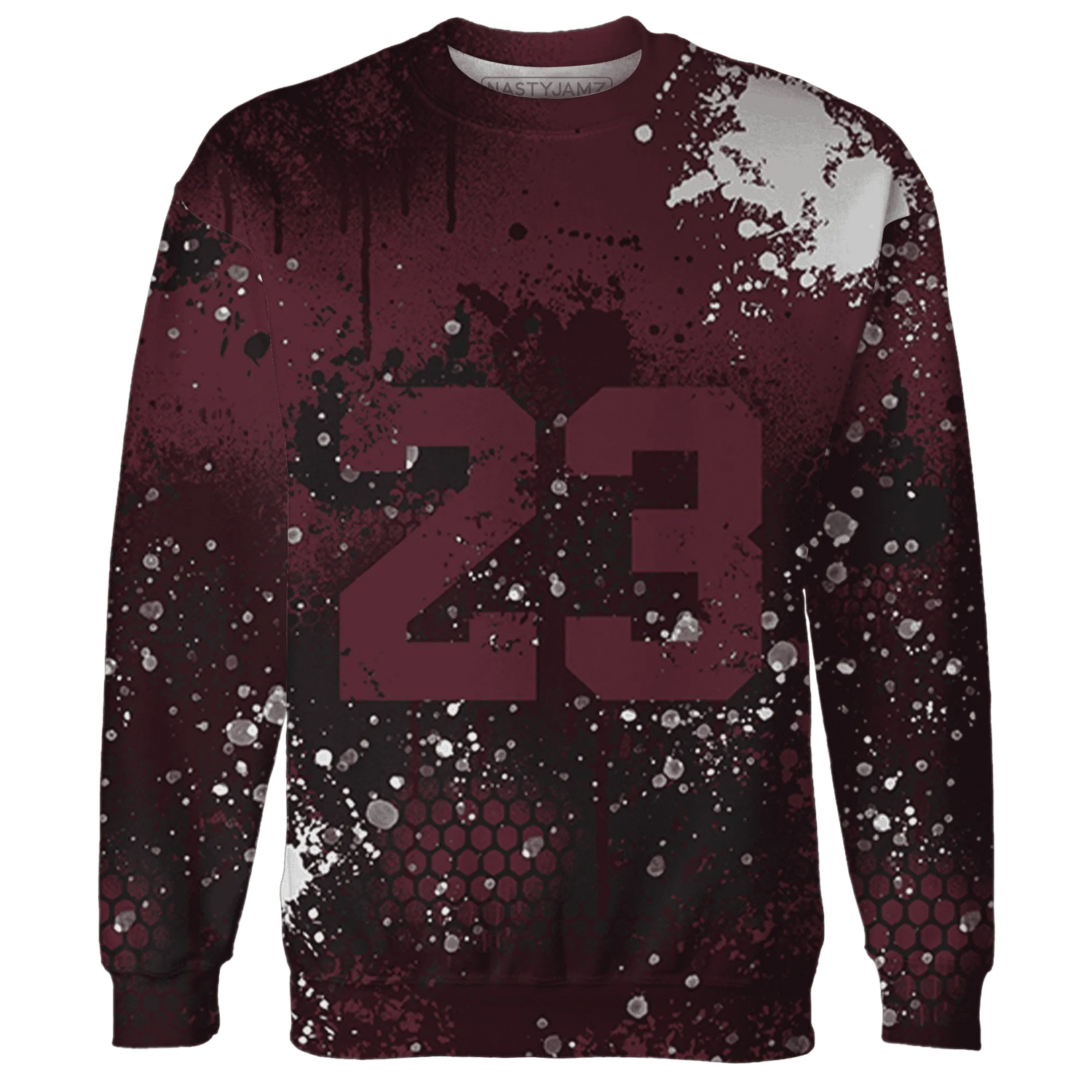 VaporMax-Night-Maron-Burgundy-Sweatshirt-Match-23-Painted-Graffiti