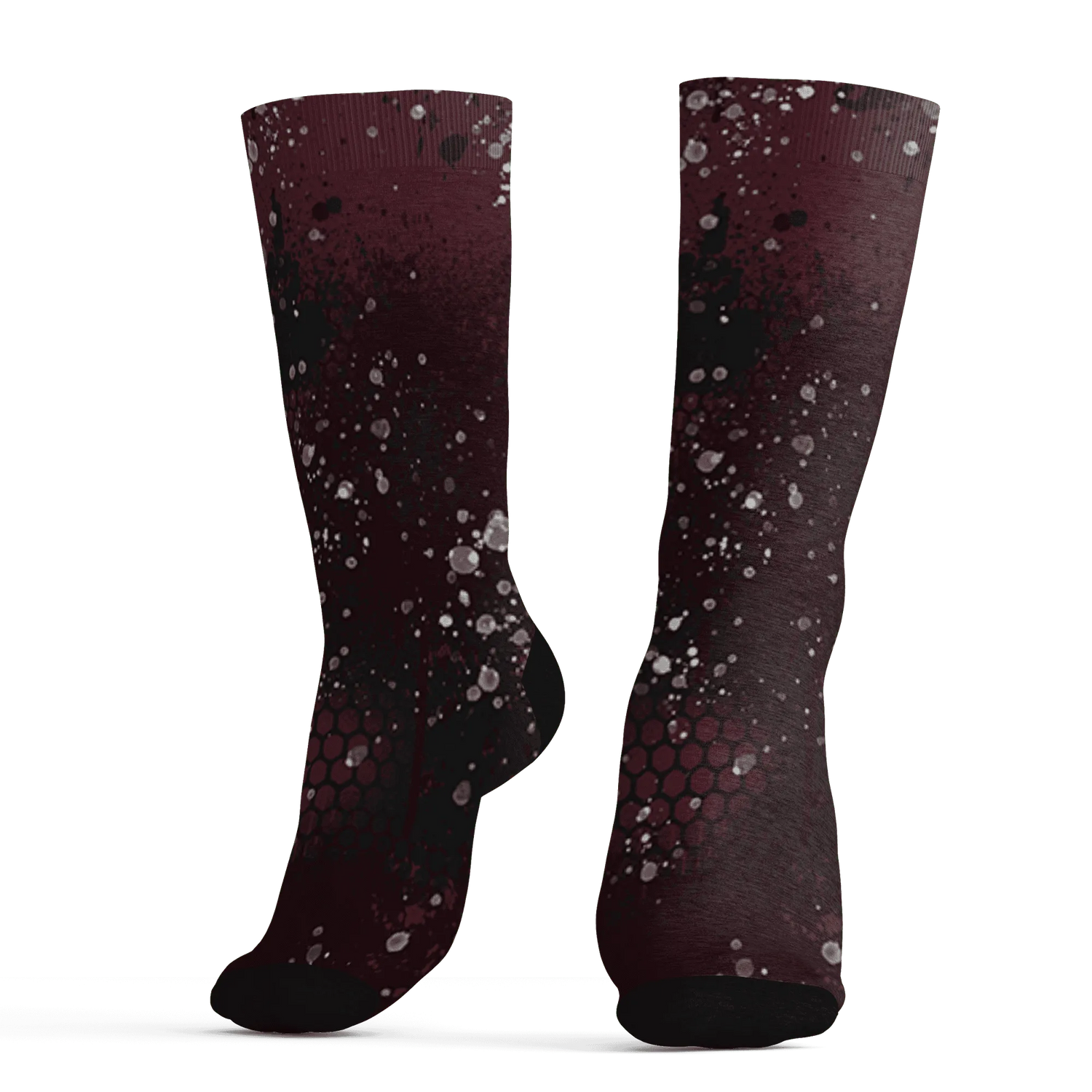 VaporMax-Night-Maron-Burgundy-Socks-Match-23-Painted-Graffiti