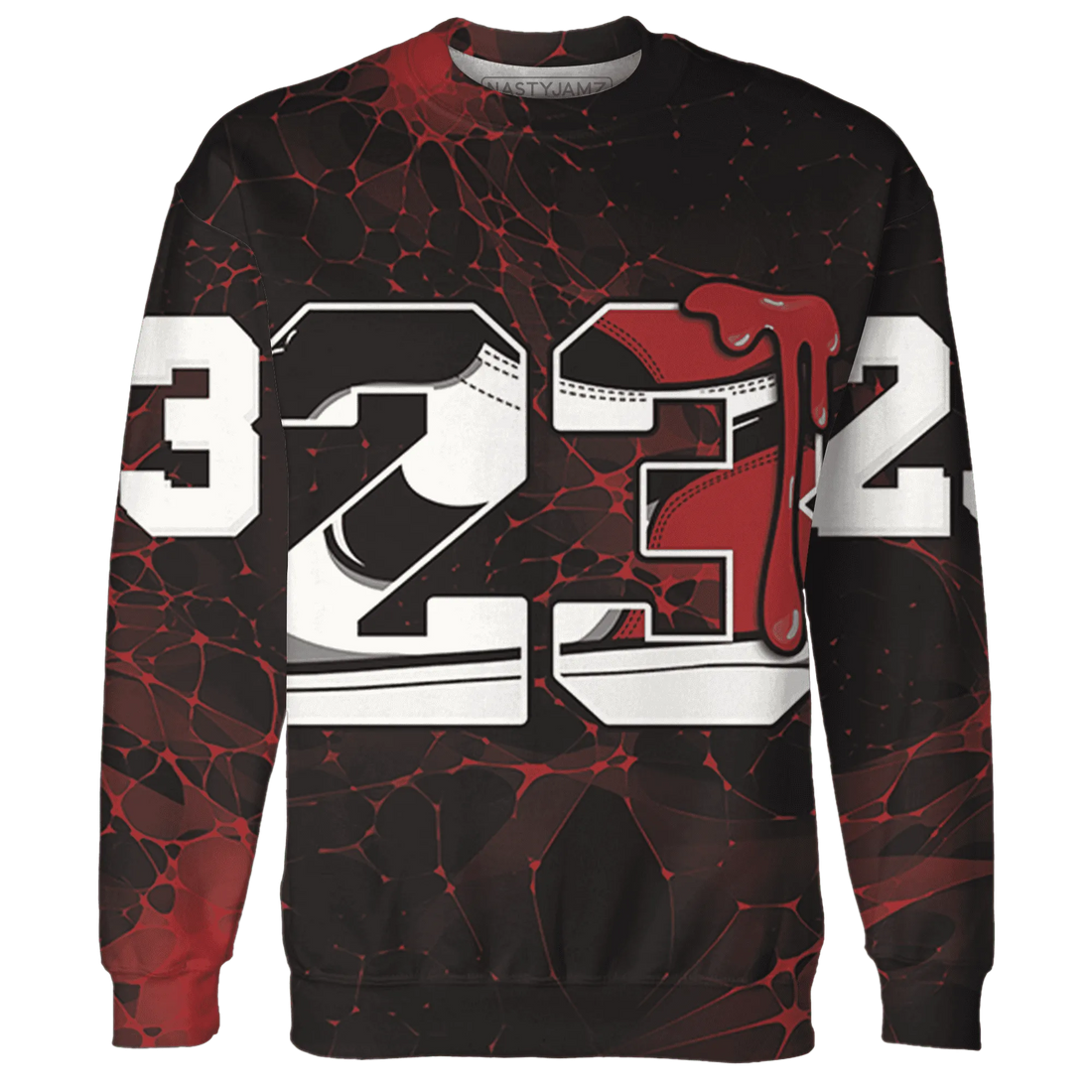 Black-Toe-Reimagined-Red-White-1s-NastyJamz-Sweatshirt-Match-23-Sneaker-3D
