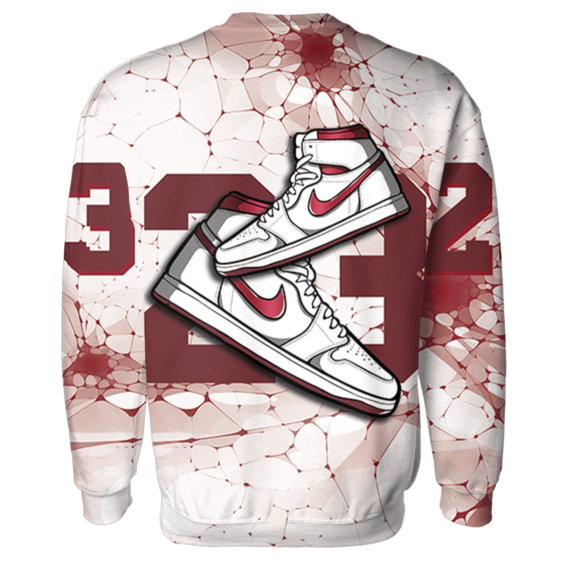 High 85 Metallic Burgundy 1s Sweatshirt Match 23 Sneaker 3D All-Over Print - NastyJamz