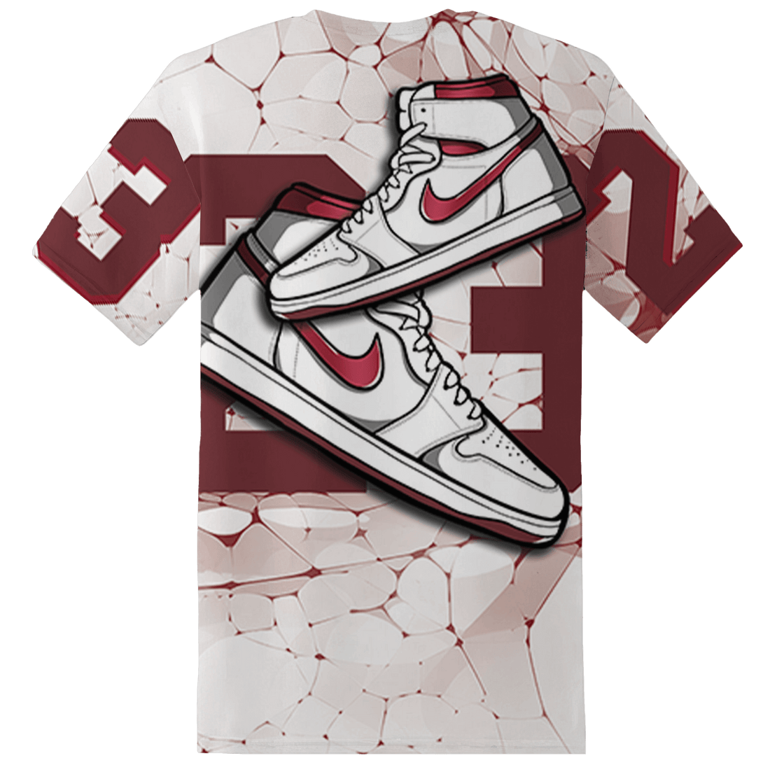 High 85 Metallic Burgundy 1s T Shirt Match 23 Sneaker 3D All-Over Print - NastyJamz