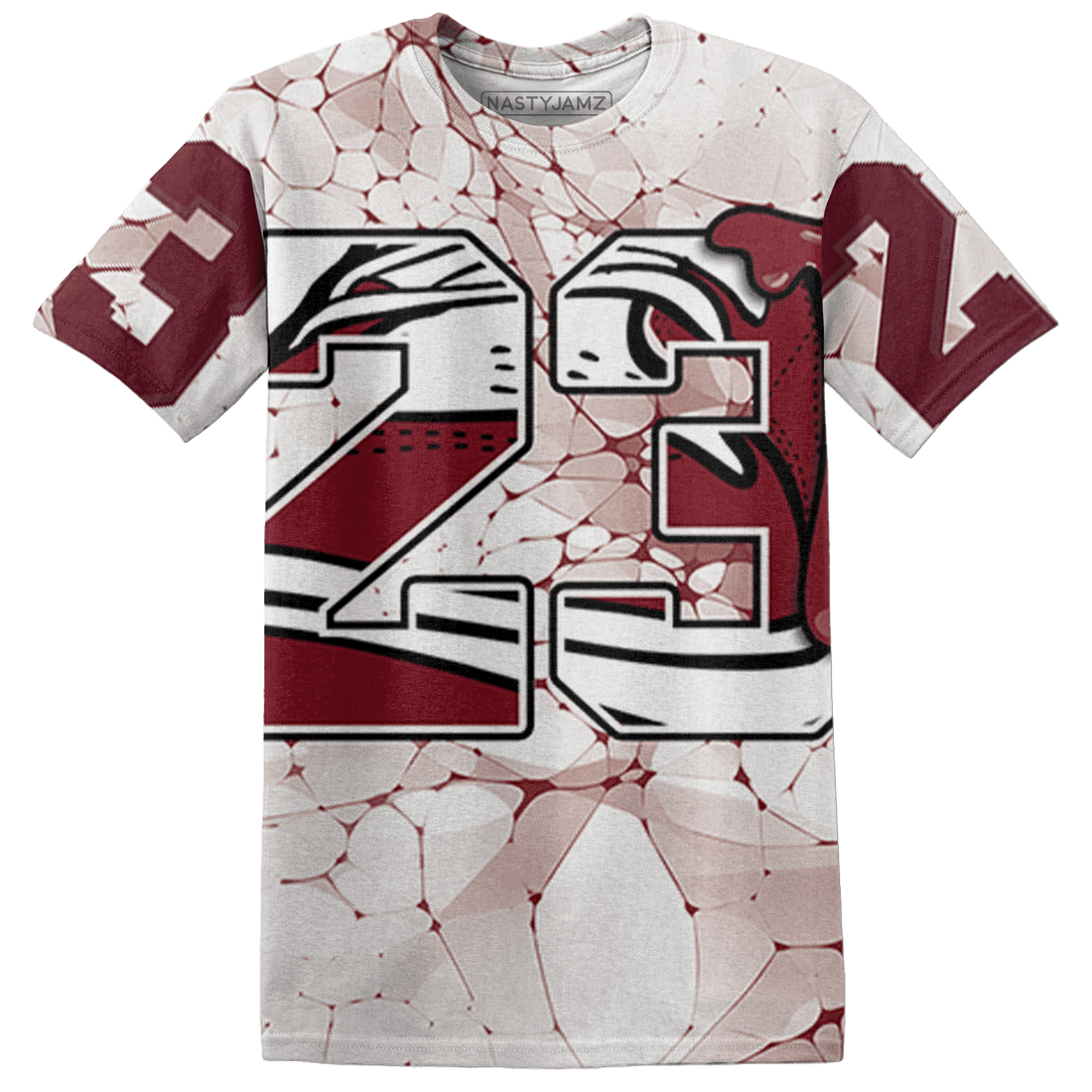 High White Team Red 1s T Shirt Match 23 Sneaker 3D All-Over Print - NastyJamz