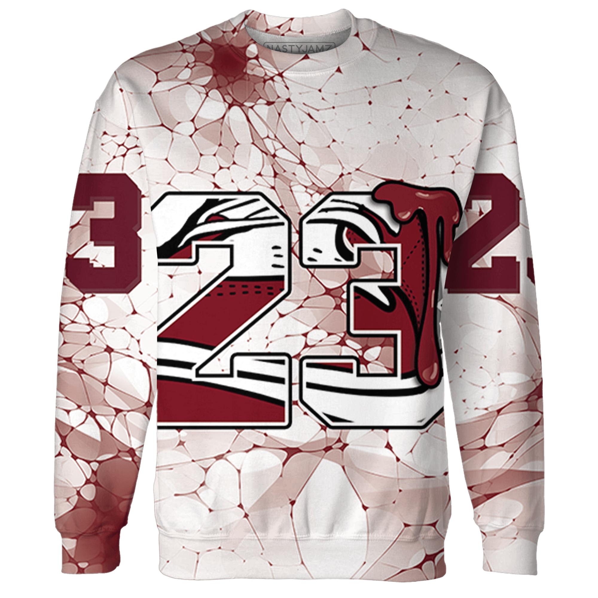 High White Team Red 1s Sweatshirt Match 23 Sneaker 3D All-Over Print - NastyJamz
