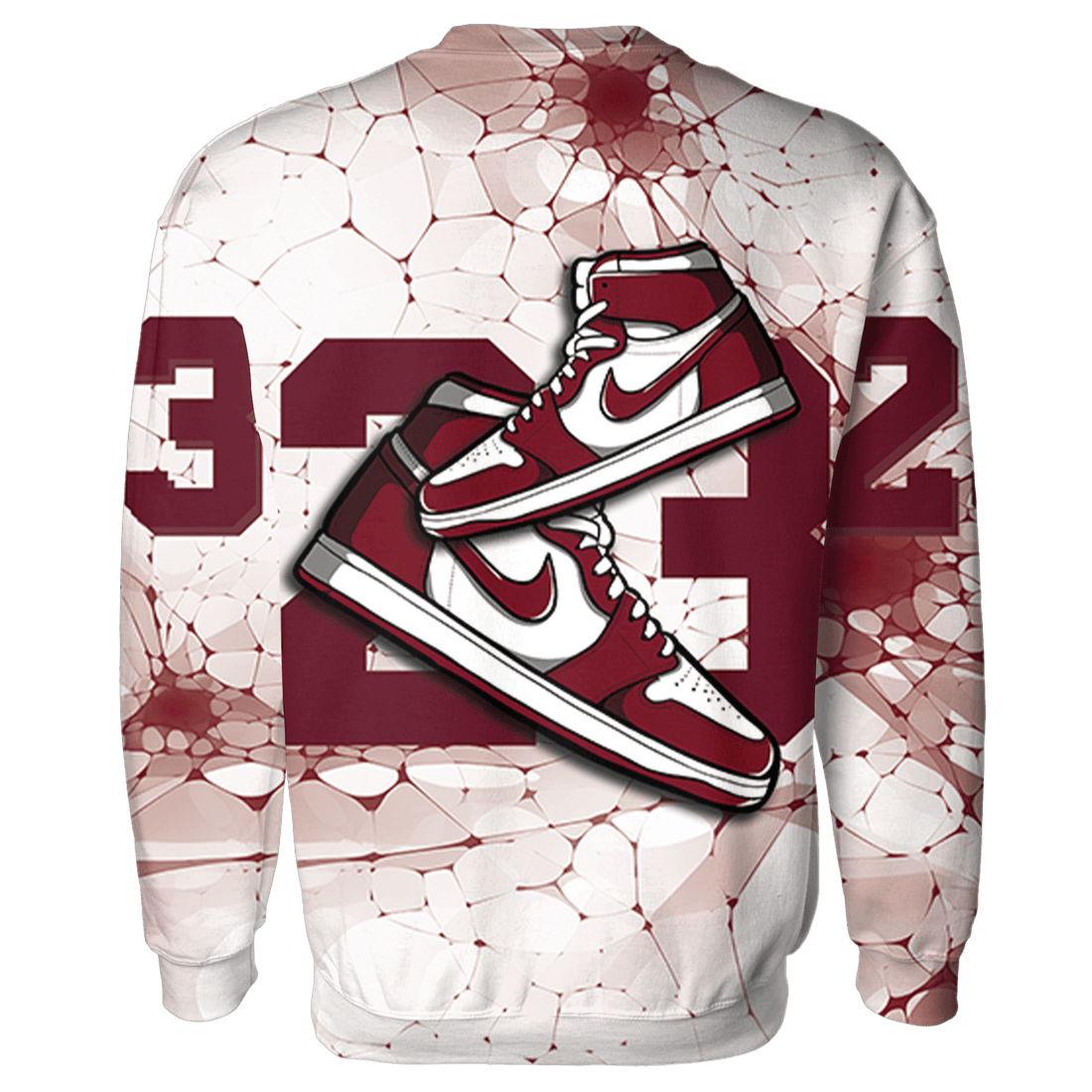 High White Team Red 1s Sweatshirt Match 23 Sneaker 3D All-Over Print - NastyJamz