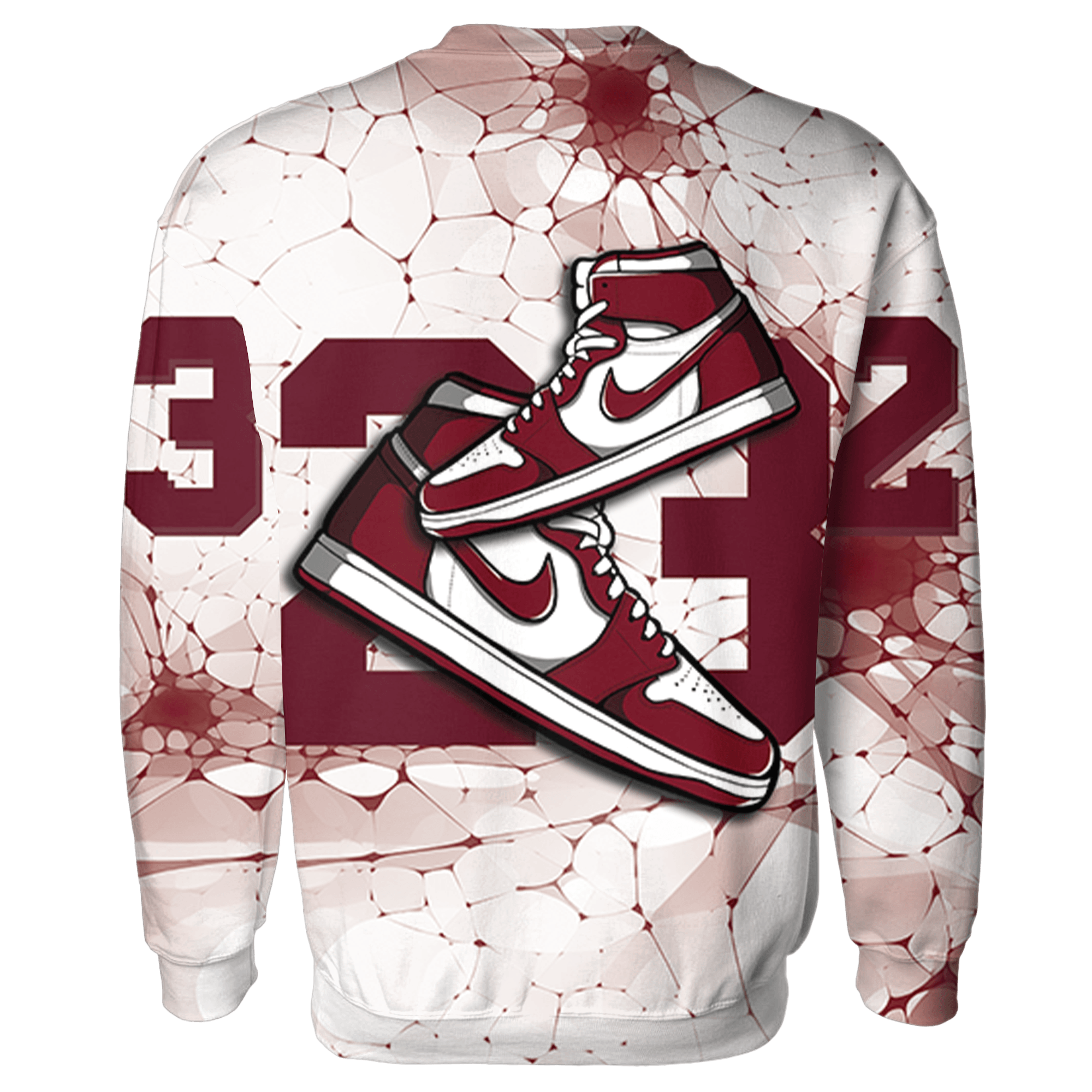 High White Team Red 1s Sweatshirt Match 23 Sneaker 3D All-Over Print - NastyJamz