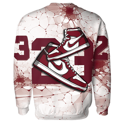 High White Team Red 1s Sweatshirt Match 23 Sneaker 3D All-Over Print - NastyJamz