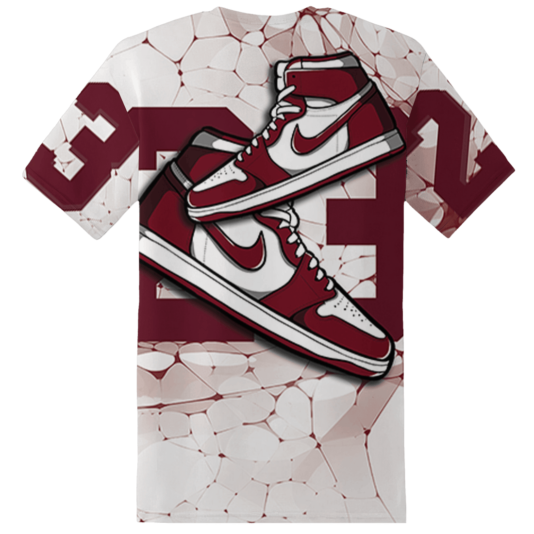 High White Team Red 1s T Shirt Match 23 Sneaker 3D All-Over Print - NastyJamz