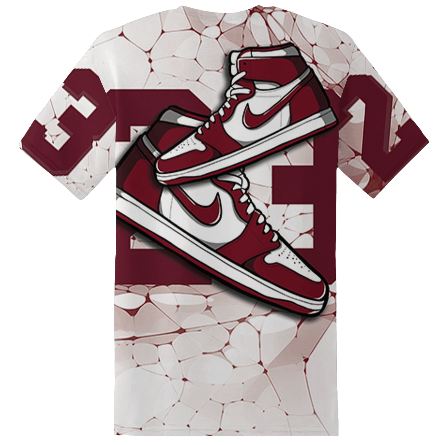 High White Team Red 1s T Shirt Match 23 Sneaker 3D All-Over Print - NastyJamz
