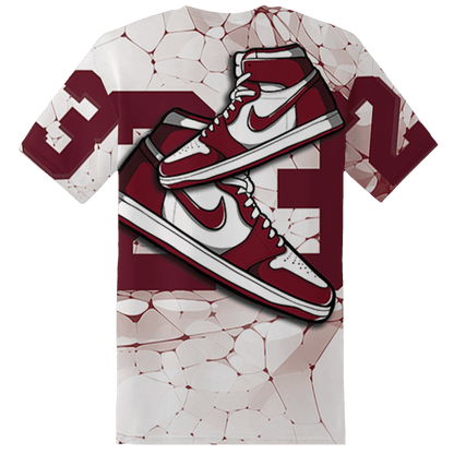 High White Team Red 1s T Shirt Match 23 Sneaker 3D All-Over Print - NastyJamz